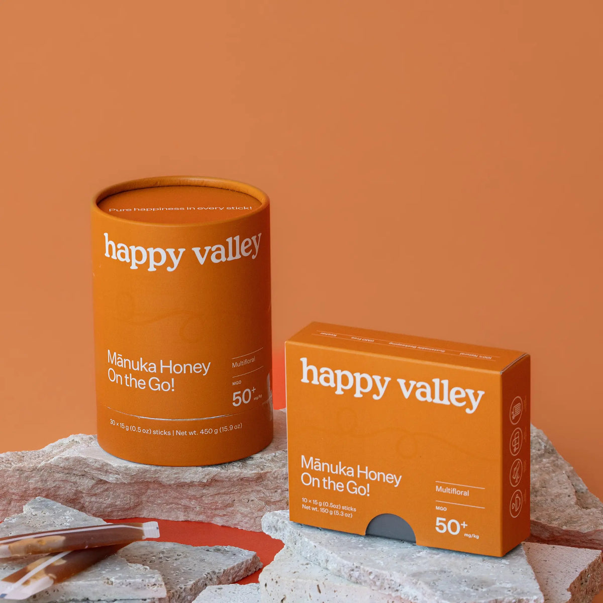 Honey Packets - On the Go Multifloral Manuka MGO 50+ Manuka Honey Sticks Happy Valley Honey