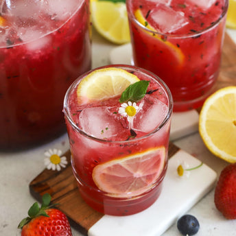 Honey-Sweetened Limeade with Strawberries and Basil