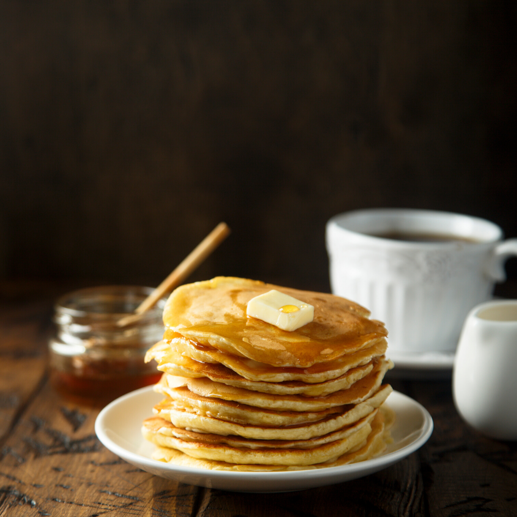 Hotcakes with Honey Rum & Apple Butter