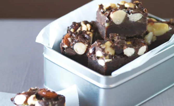 Chocolate Honey & Nut Slice