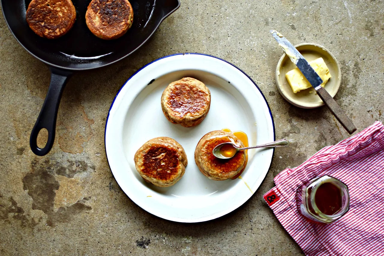 Honey, Cinnamon and Rye Crumpets